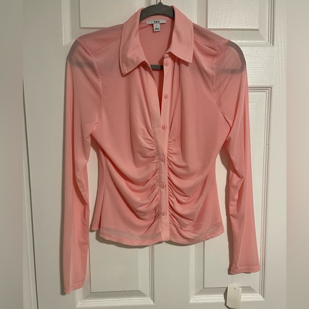 Bar III Sheer Pink Top Size Large, Never worn!